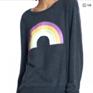 Wildfox Over the Rainbow Graphic Pullover Sweatshirt